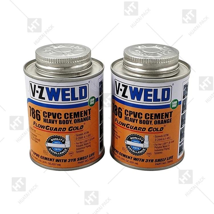 Flat Top Adhesive Tin Can With Lid